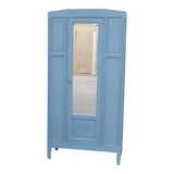 Parisian Art Deco armoire with beveled mirror and painted decoration