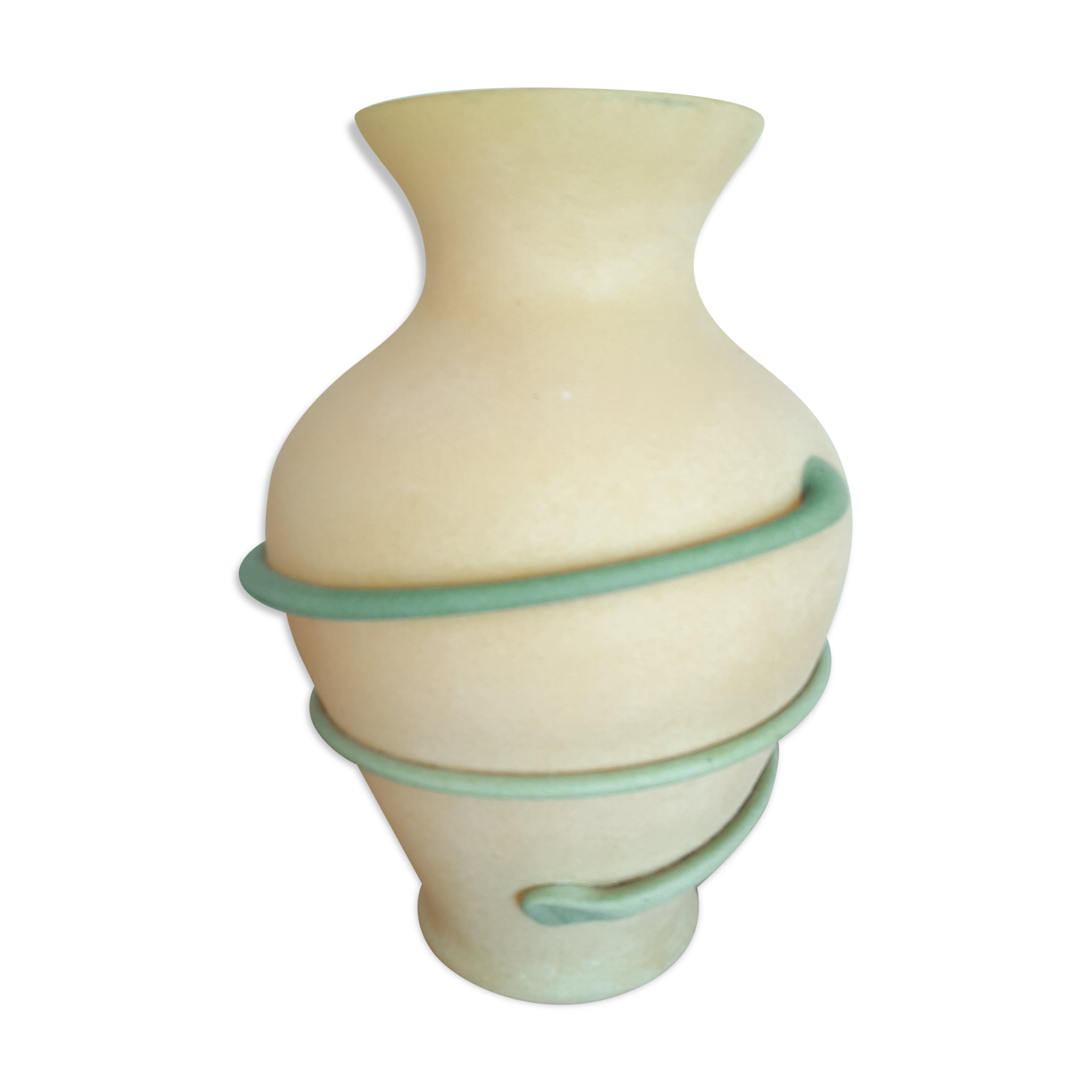 Vase verre jaune murano