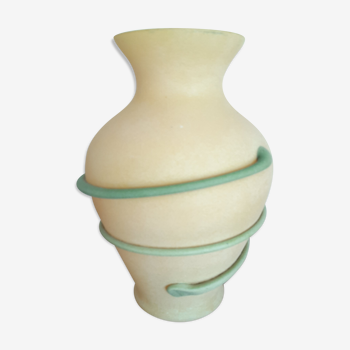 Yellow murano glass vase