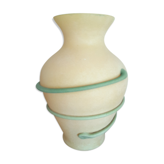 Vase verre jaune murano