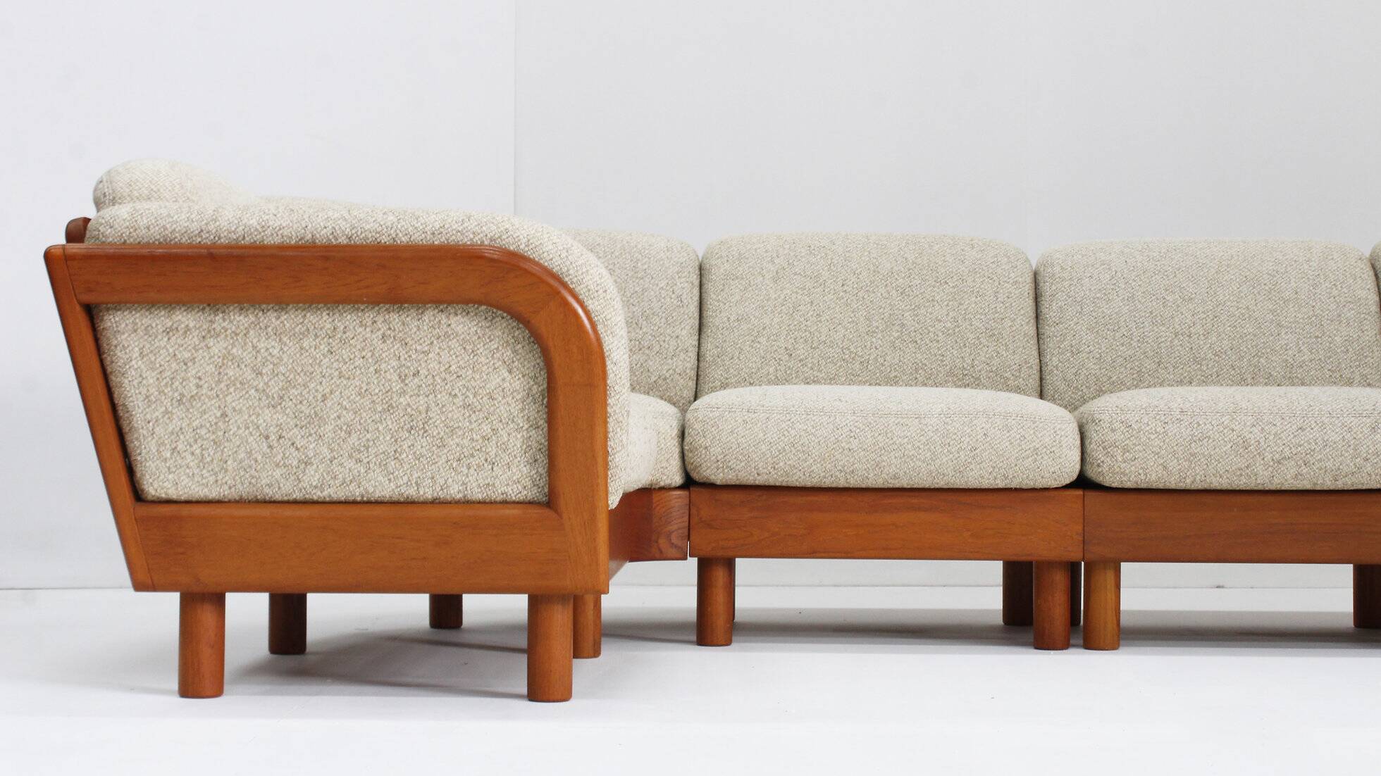 Vintage Danish mid-century corner sofa solid teak by Olsen Laursen 1960s
