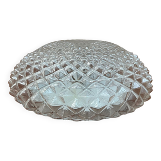 Suspension or ceiling lamp in glass and metal