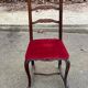 Louis XV dining chair, solid wood, burgundy velvet.