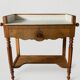 Antique bathroom cabinet in wood and marble – late 19th / early 20th century