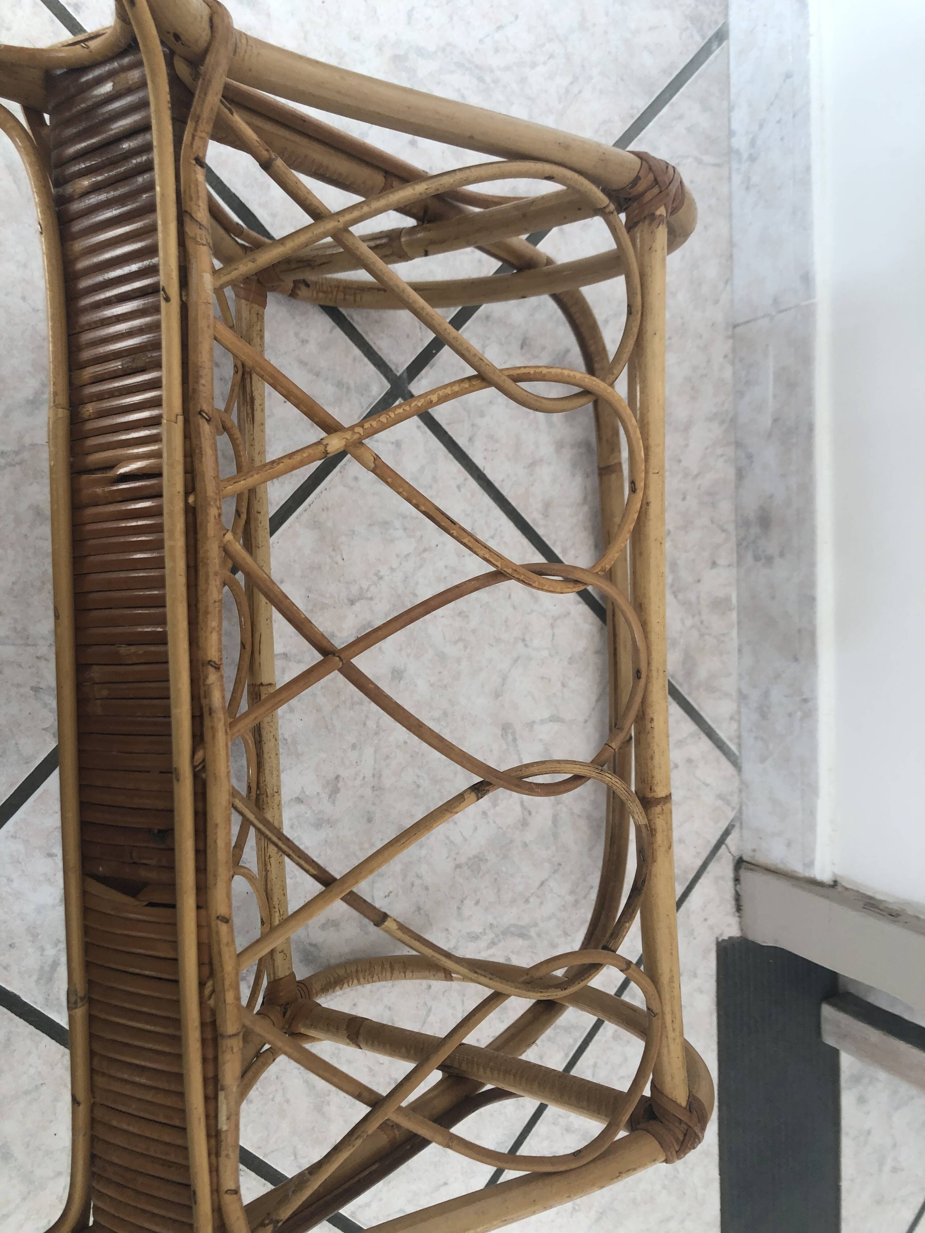Rattan magazine rack