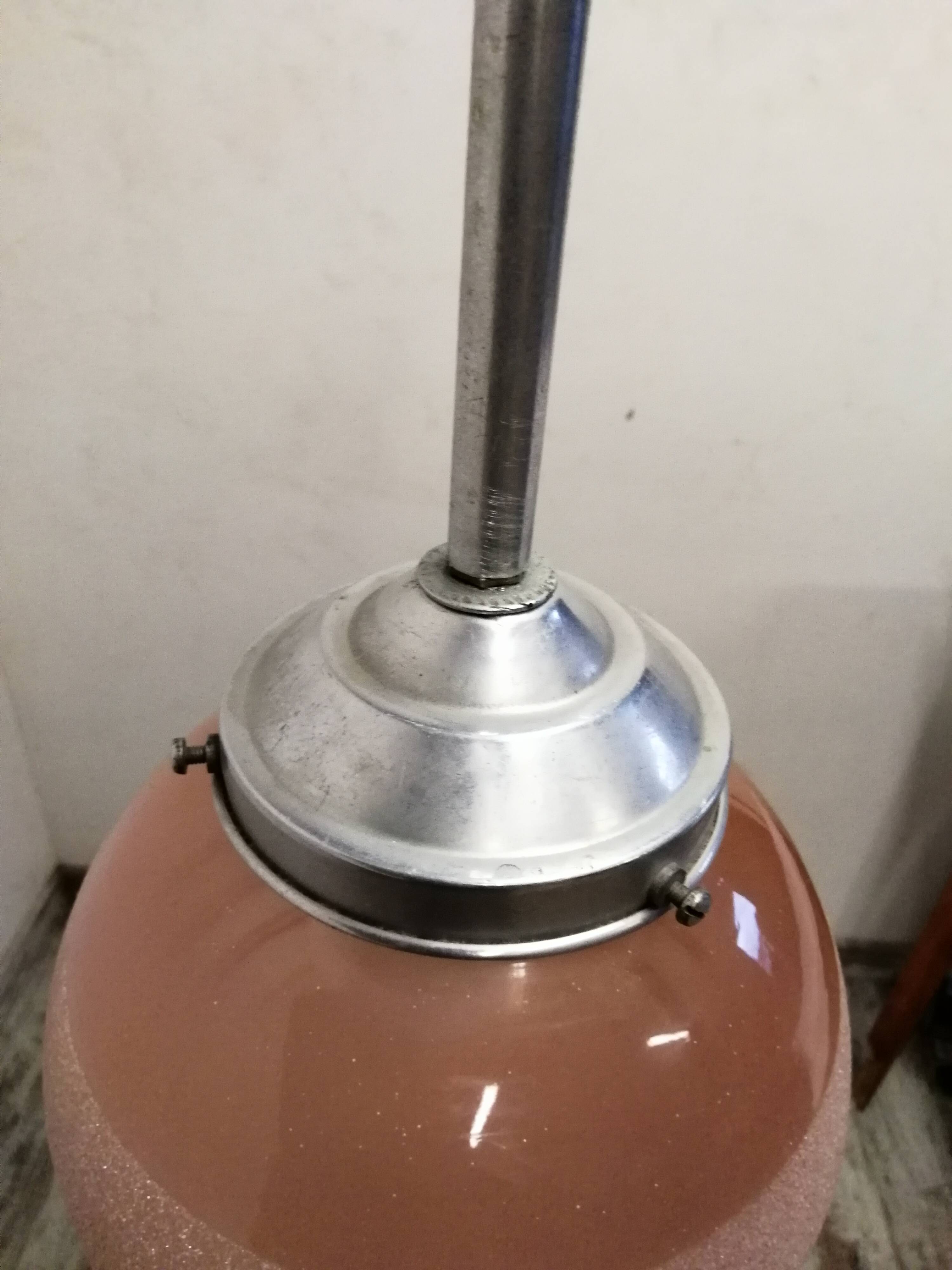 Art deco style frosted glass pendant light