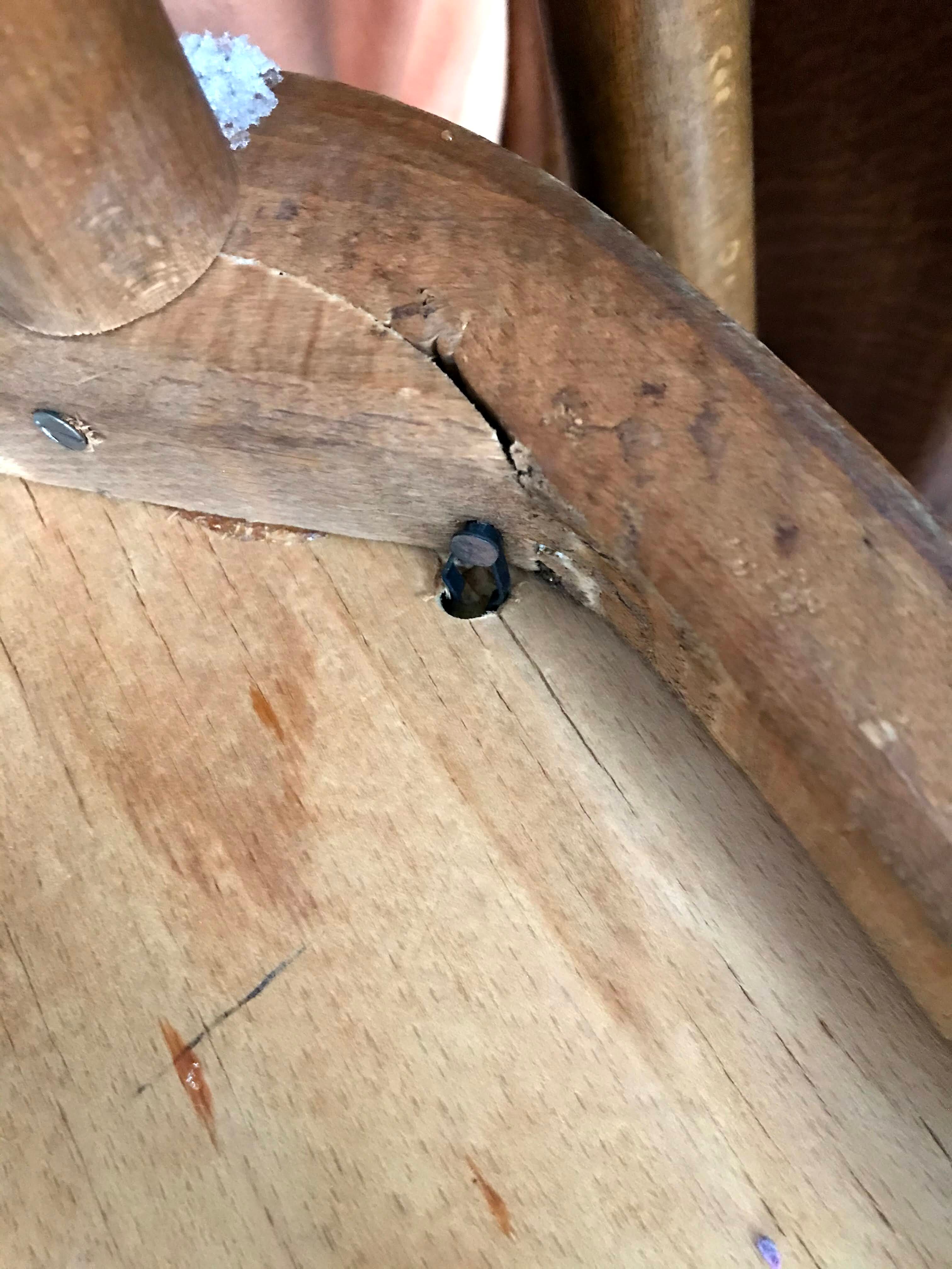 Vintage 60s slatted chairs and leatherette