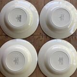 set of 4 Digoin soup plates, Mary Lou model