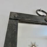 Brutalist wall mirror in raw steel, 1940s and 1950s