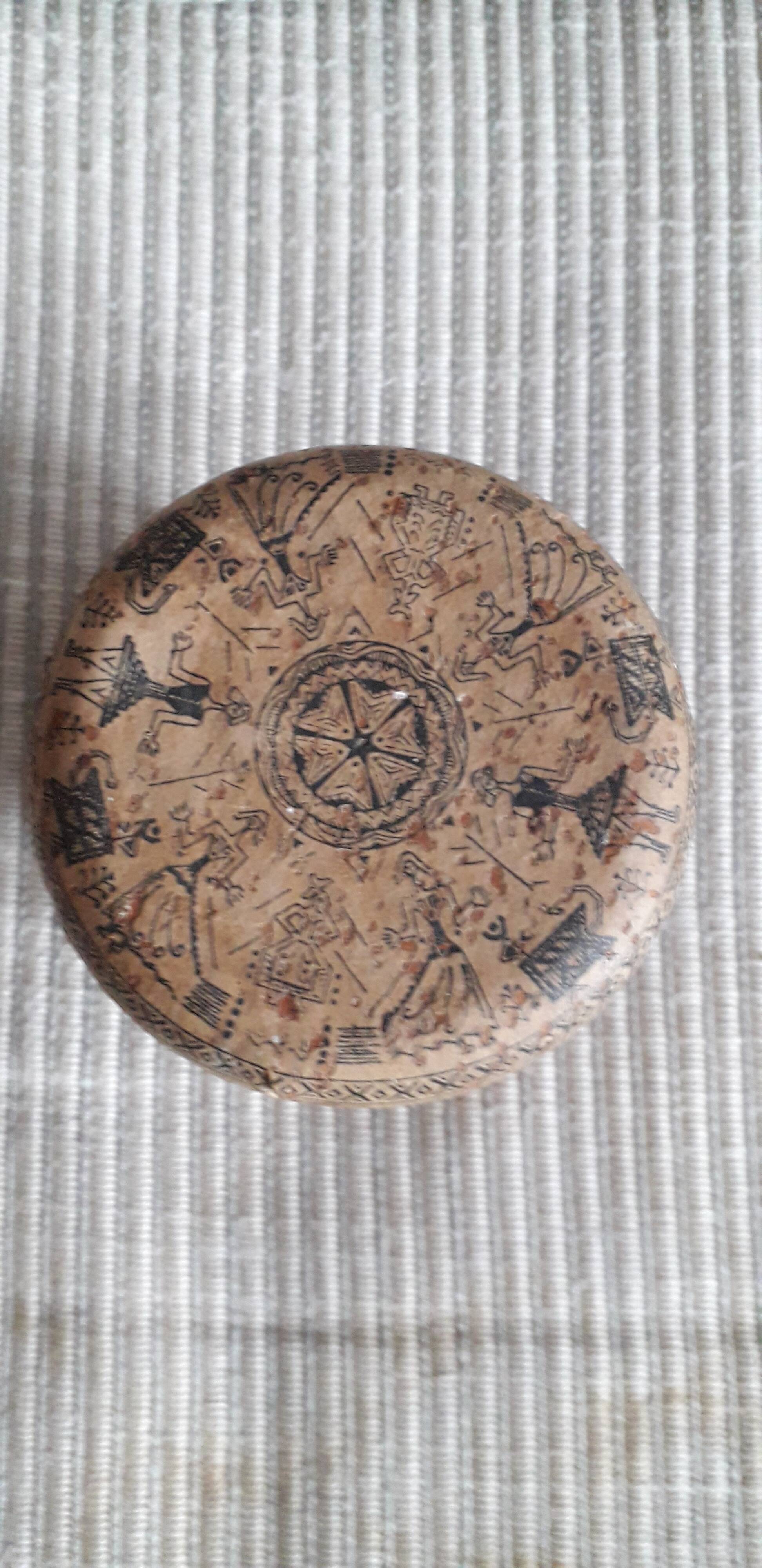 Old engraved cork box