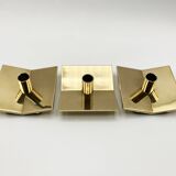 3 “Profile” candlesticks no. 70 in brass • Design Pierre Forssel for Skultuna Éditions • 1960
