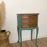 Louis XV style bedside table in celadon green
