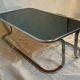 Vintage chrome coffee table with smoked glass, Space Age, 1970s.