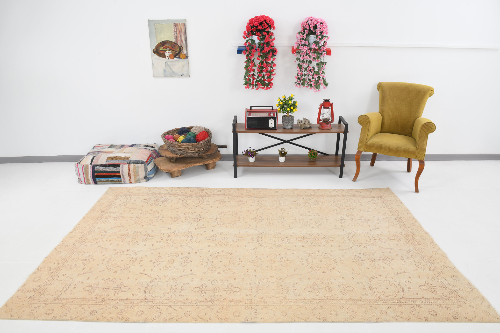 6x9 Beige & Brown Handmade Turkish Rug 285x178Cm
