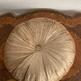 Coussin velours rond lamé or