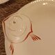 Set of 8 Longwy earthenware fish plates in powder pink