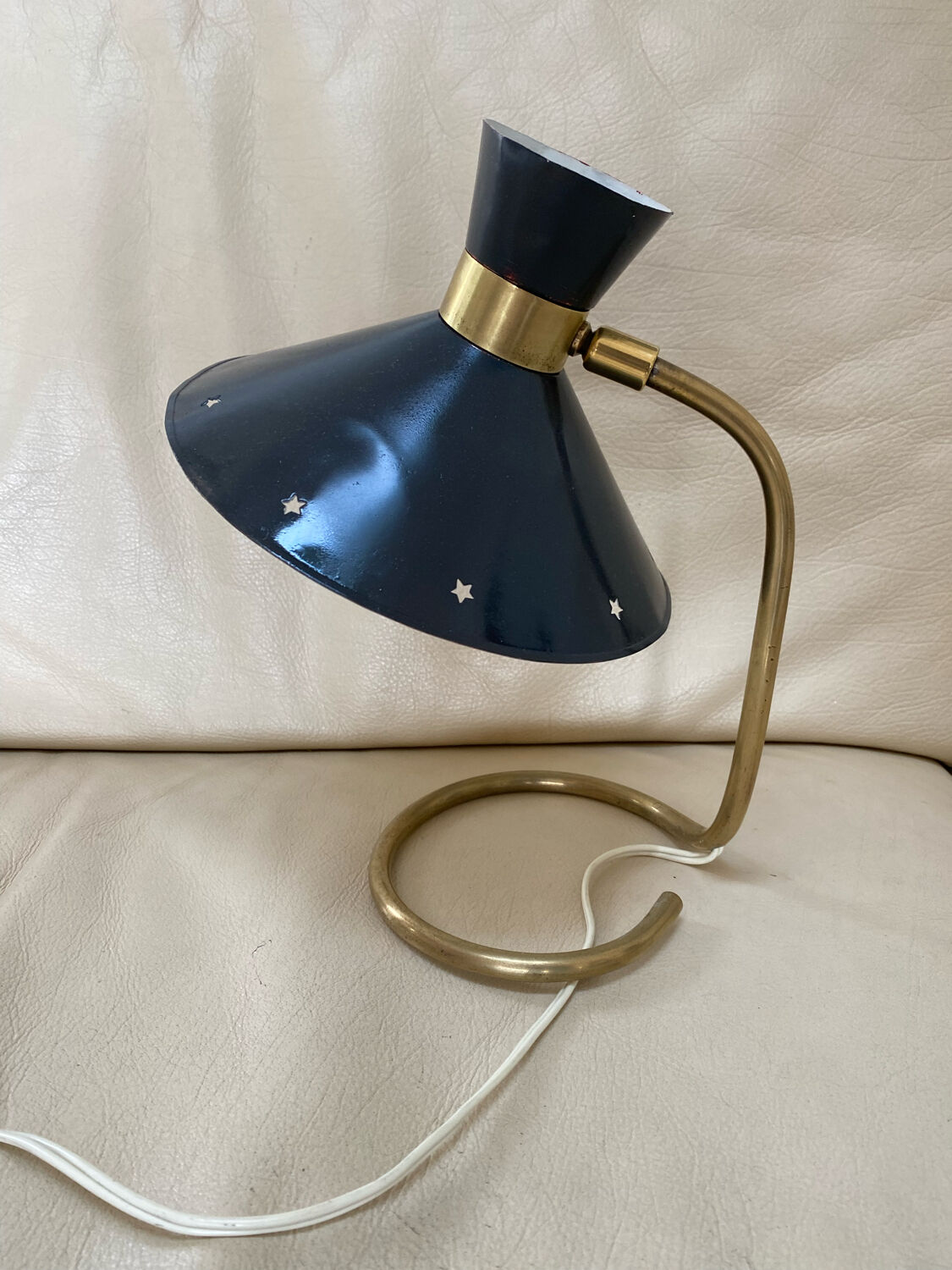 Small diabolo lamp by René Mathieu circa 1950