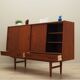 Buffet haut en teck, design danois, années 1960, fabrication : Westergaards Møbelfabrik