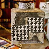 Large vintage square ceramic vase germany 1950