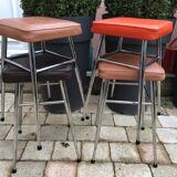 In leatherette vintage stools