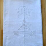 Flat sheet old wire, embroidered & monogrammed AC