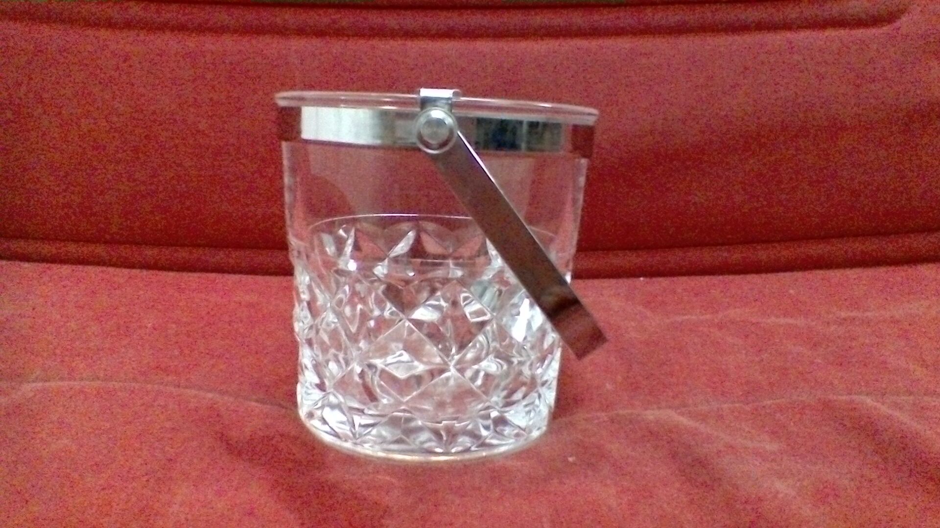 Crystal ice bucket, vintage.