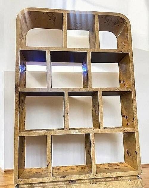 Art Deco library in elm and beech wood