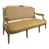 Louis XVI style canapé from the Napoleonic III era in gilded wood.