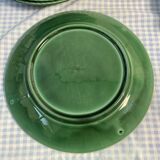 Flat earthenware asparagus set and 8 Sarreguemines plates