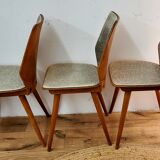 Set of six Scandinavian wooden chairs
