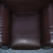 Brown Leather Armchairs, Set of 2