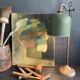 Workshop lamp, up and down, and green metal shade, 1930
