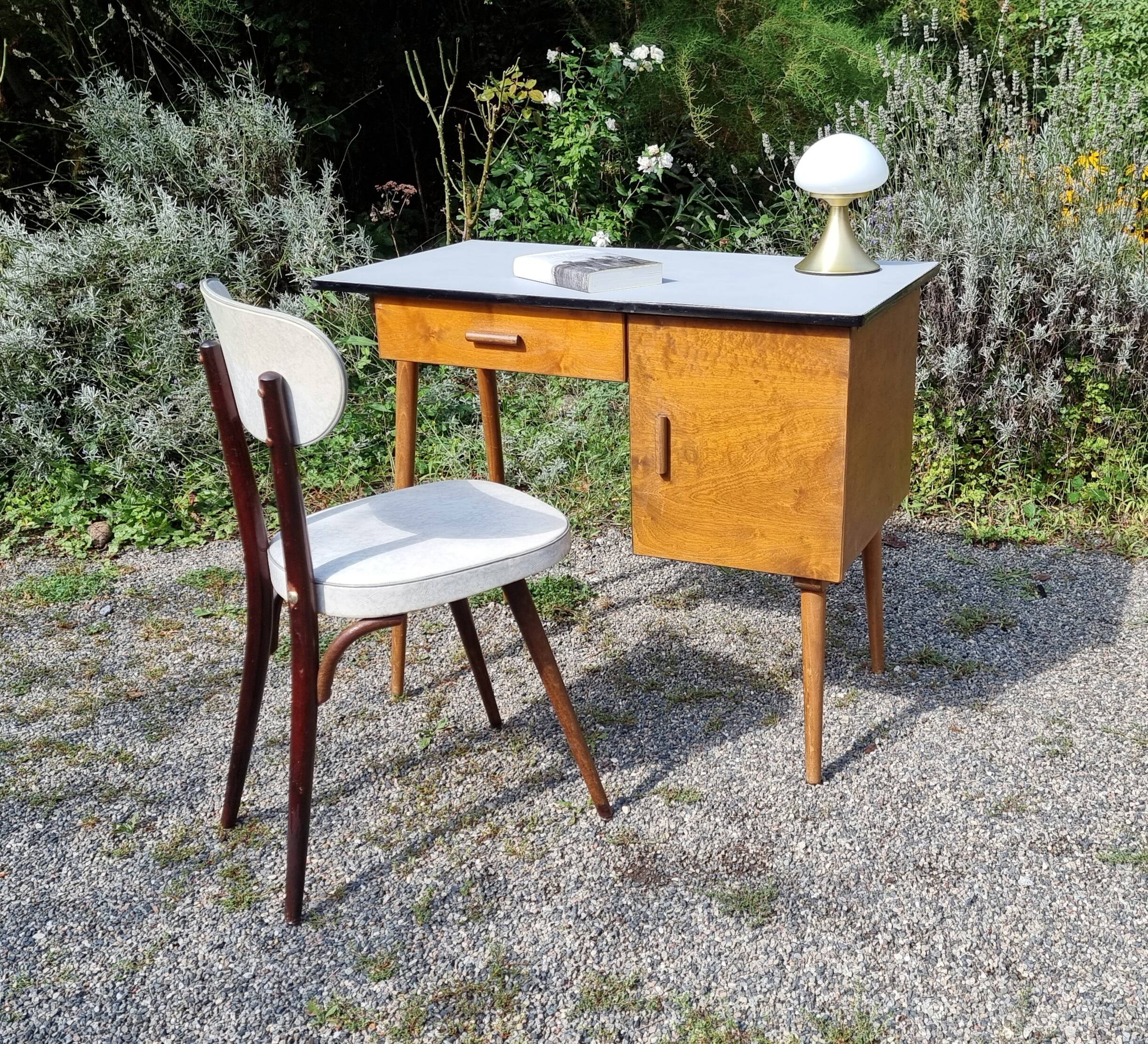 Scandinavian beech desk from the 70s