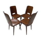 Suite of 4 Chairs by Bistrot Baumann year 1950