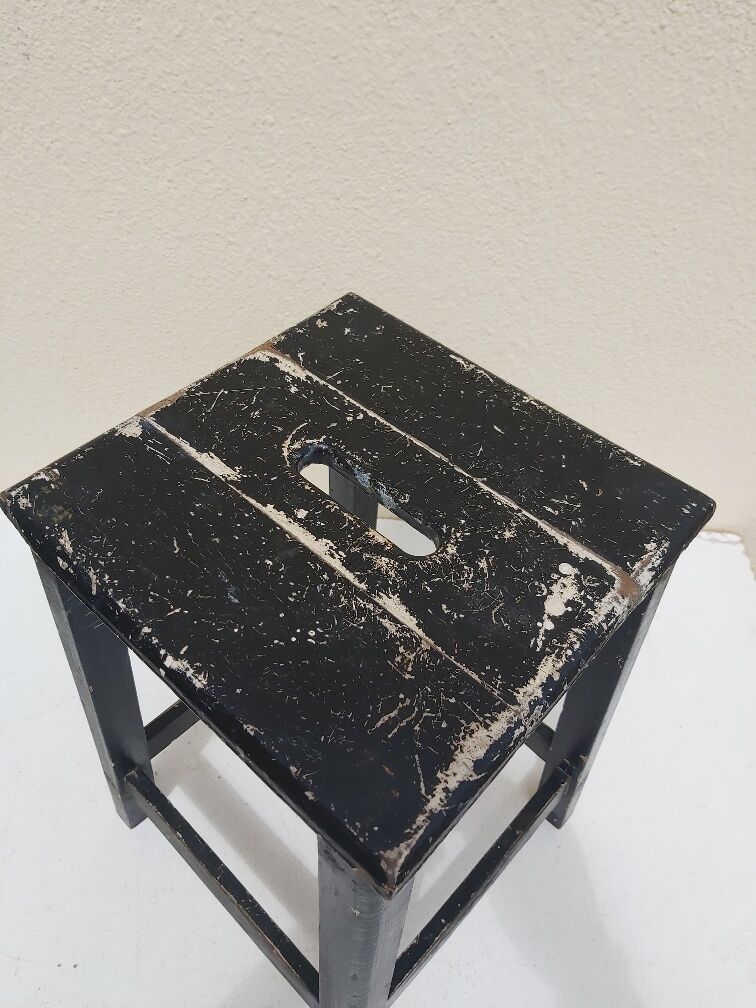 Pair stool painted wood workshop
