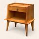 Solid oak compass feet bedside table 1950