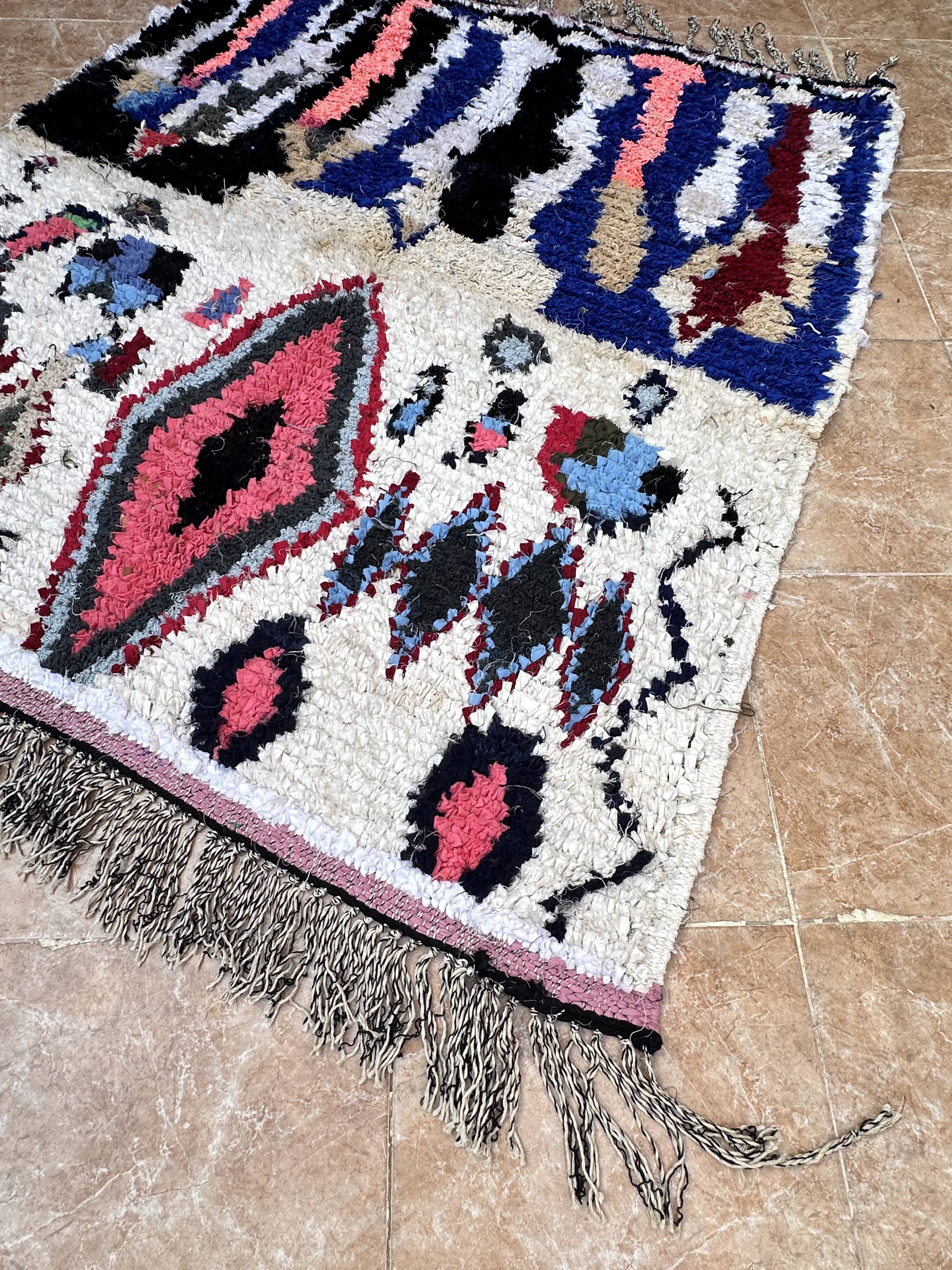 Tapis Boucherouite | Tapis marocain | Tapis éclectique | Tapis marocain