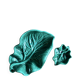 Set of 2 vintage leaf-shaped dishes in majolica.