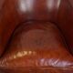 Cognac-Colored Cowhide Leather Club Chair in English Style
