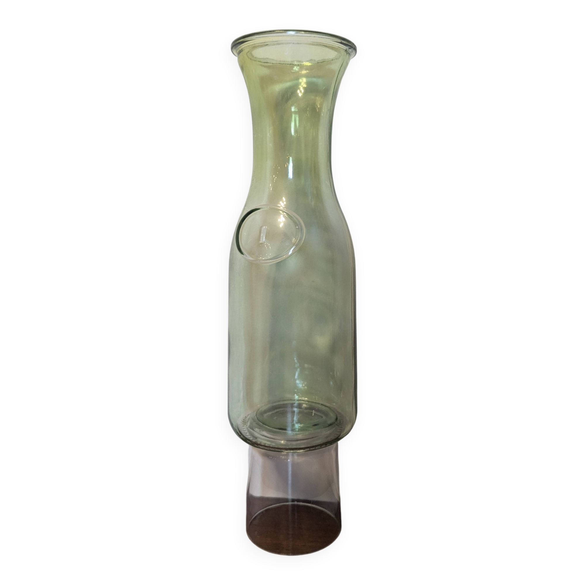 Old green milk bottle