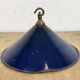 Industrial British Dark Blue Enamel Factory Pendant Lamp, 1950s