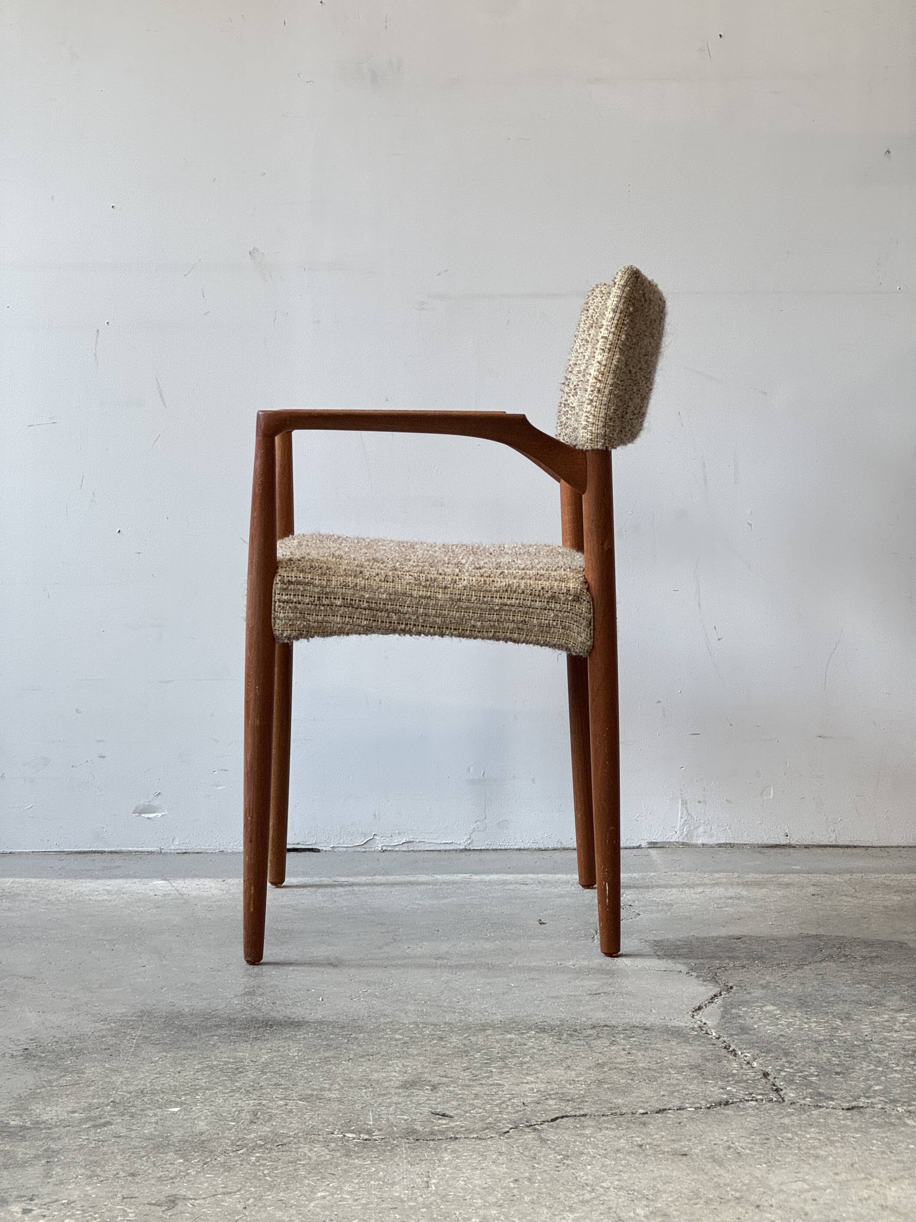 Teak and wool chair, Denmark, 1960s/1970s, vintage, mid-20th century