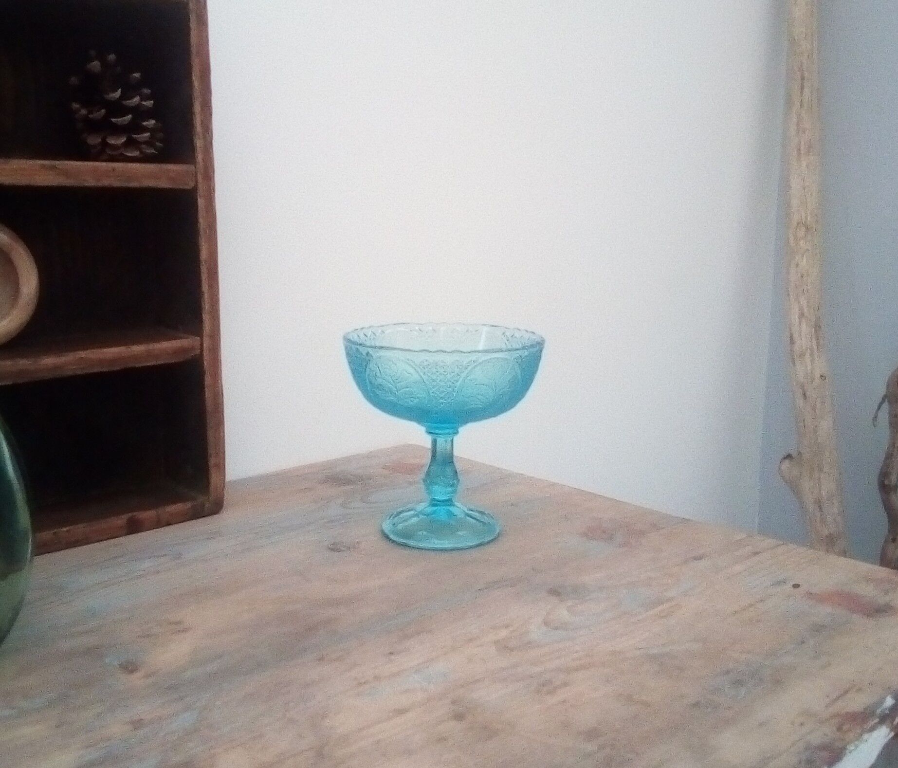 Vintage cast glass standing cup