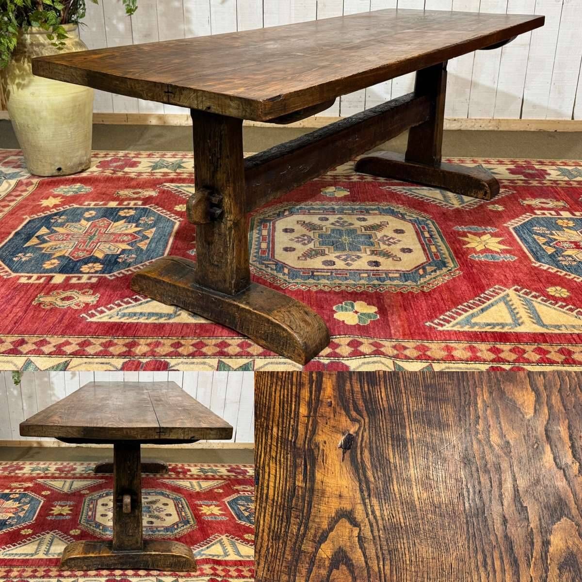 Table monastère anglaise en chêne XIXème