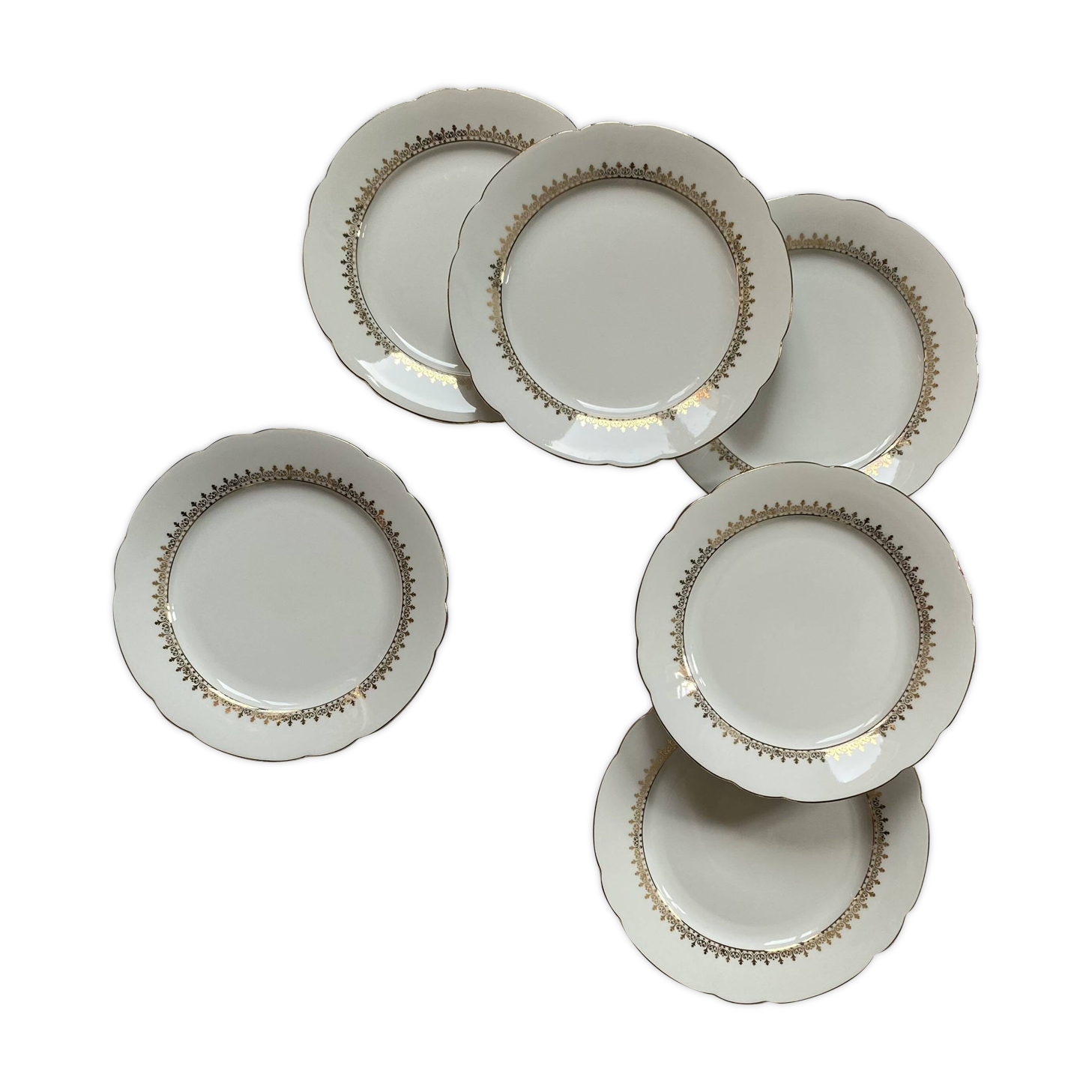 6 antique porcelain dessert plates Seltmann Weiden