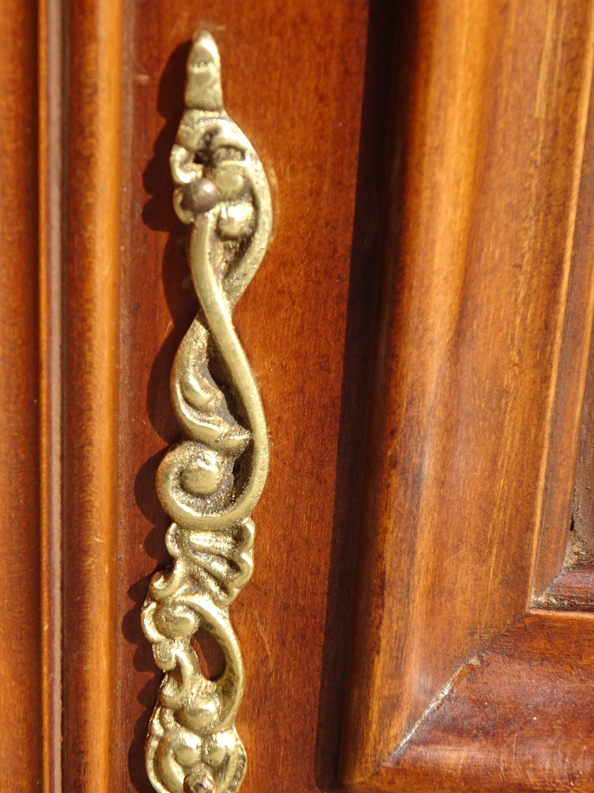 Louis XV style bonnetière in solid cherry wood