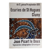 Affiche d'exposition originale vintage d'après Jean Picart le Doux, 1975, 48 x 67 cm