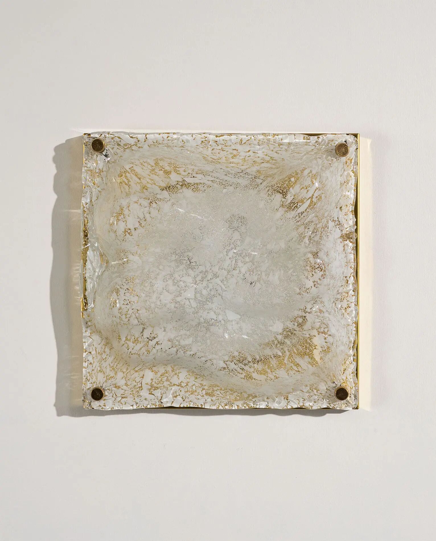 Sculptural Murano ice glass wall lamp, Italy 1970