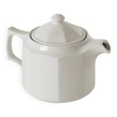 Faceted ceramic teapot, White, 1950