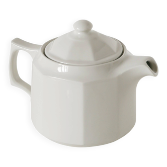 Faceted ceramic teapot, White, 1950